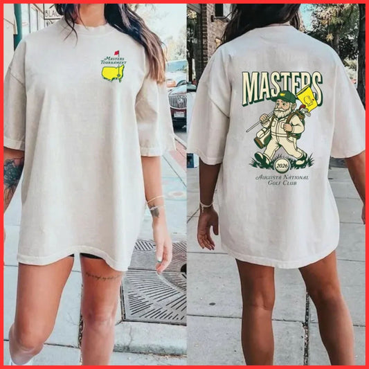 NEW !! Masters Golf Gnome Shirt Augusta 2026 Cute Golf Graphic Tee Full Size