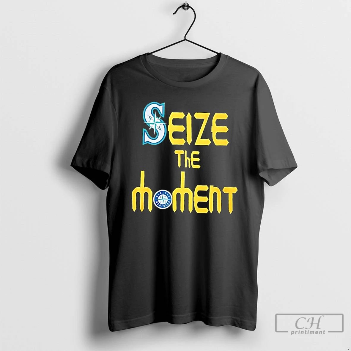 Classic Seize The Moment Seattle Mariners Baseball Logo T Shirts