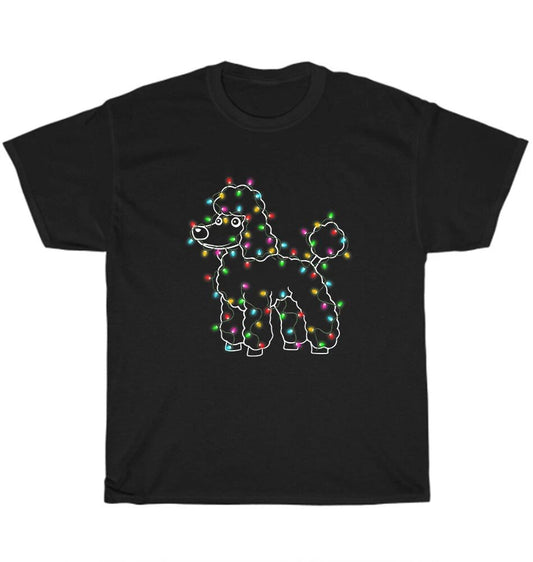 Poodle Dogs Tree Christmas Xmas Pet Animal Dog Lover T-Shirt Unisex Tee Gift NEW