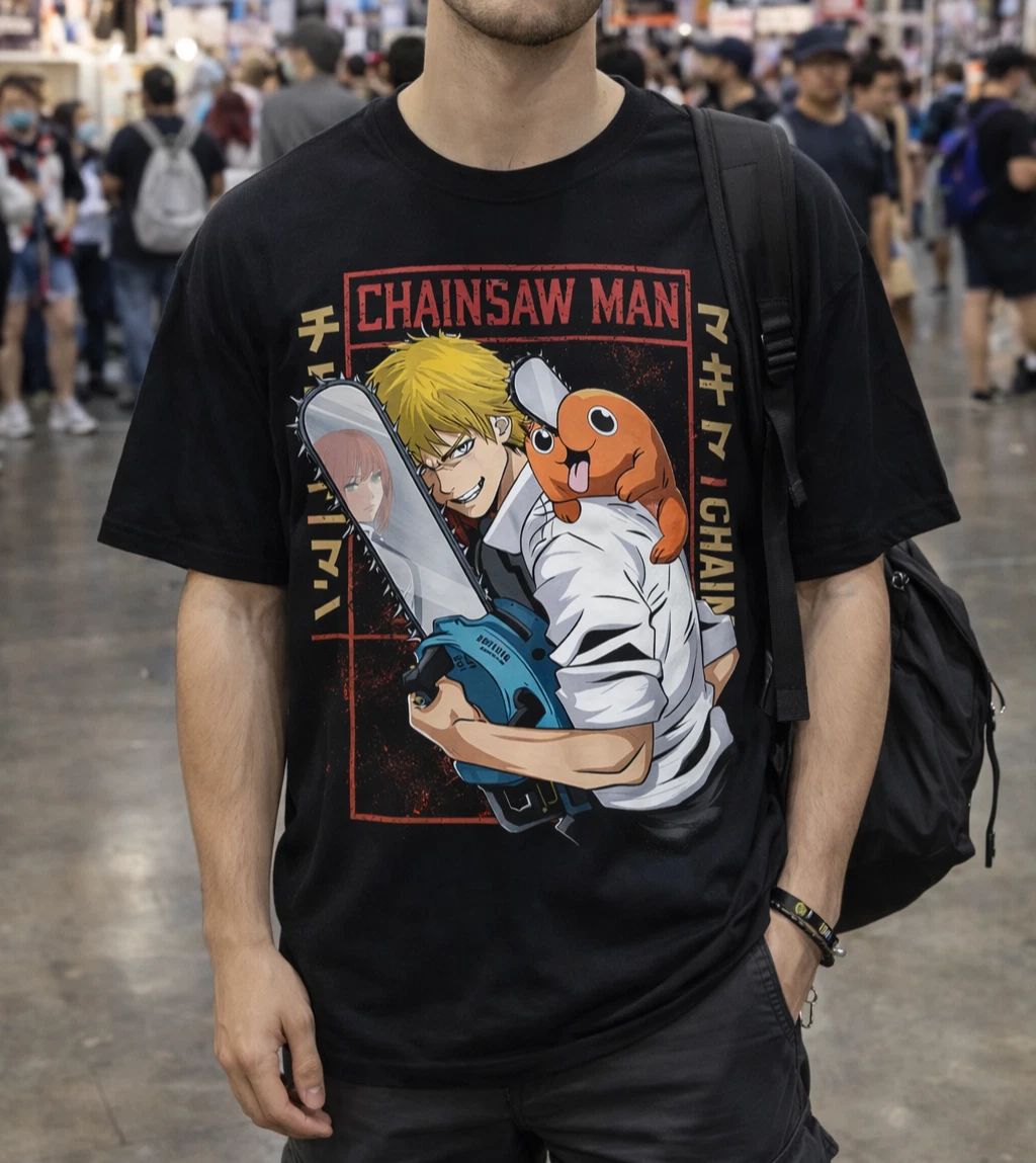 Chainsaw Devil Tee – Pochita & Denji Anime Streetwear Shirt (Unisex) PREMIUM