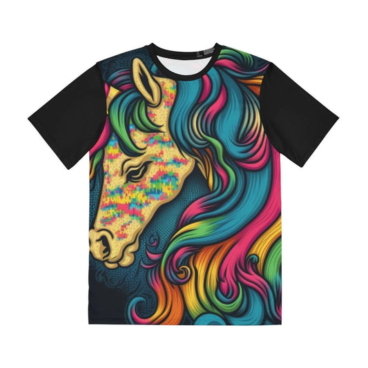 Double Sided T Shirt Whimsical Horse Sad Unicorn Retro Style Fantasy Cute Animal