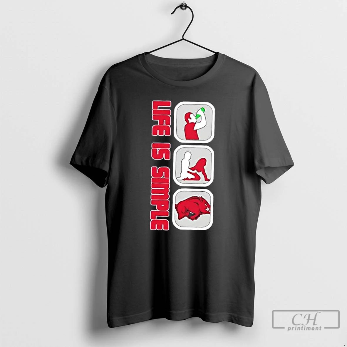 Classic Life Is Simple Arkansas Razorbacks T Shirts