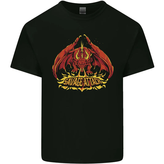 Savage Attack Fantasy Dragon Mens Light Cotton T-Shirt