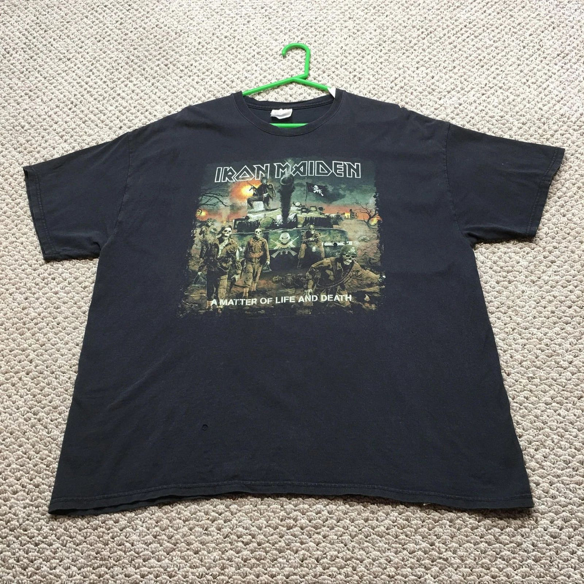 Vintage Iron Maiden Shirt Mens 2XL Black Hanes Band Metal Y2k Life And Death