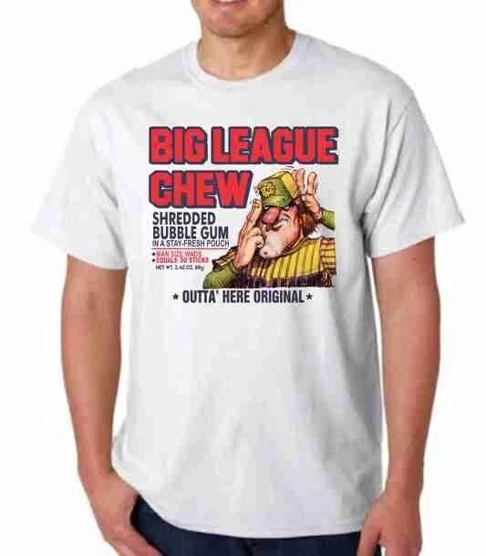 BIG LEAGUE CHEW T-SHIRT TEE- GUM BASEBALL BEAUTIFUL GRAPHICS! YANKEES METS