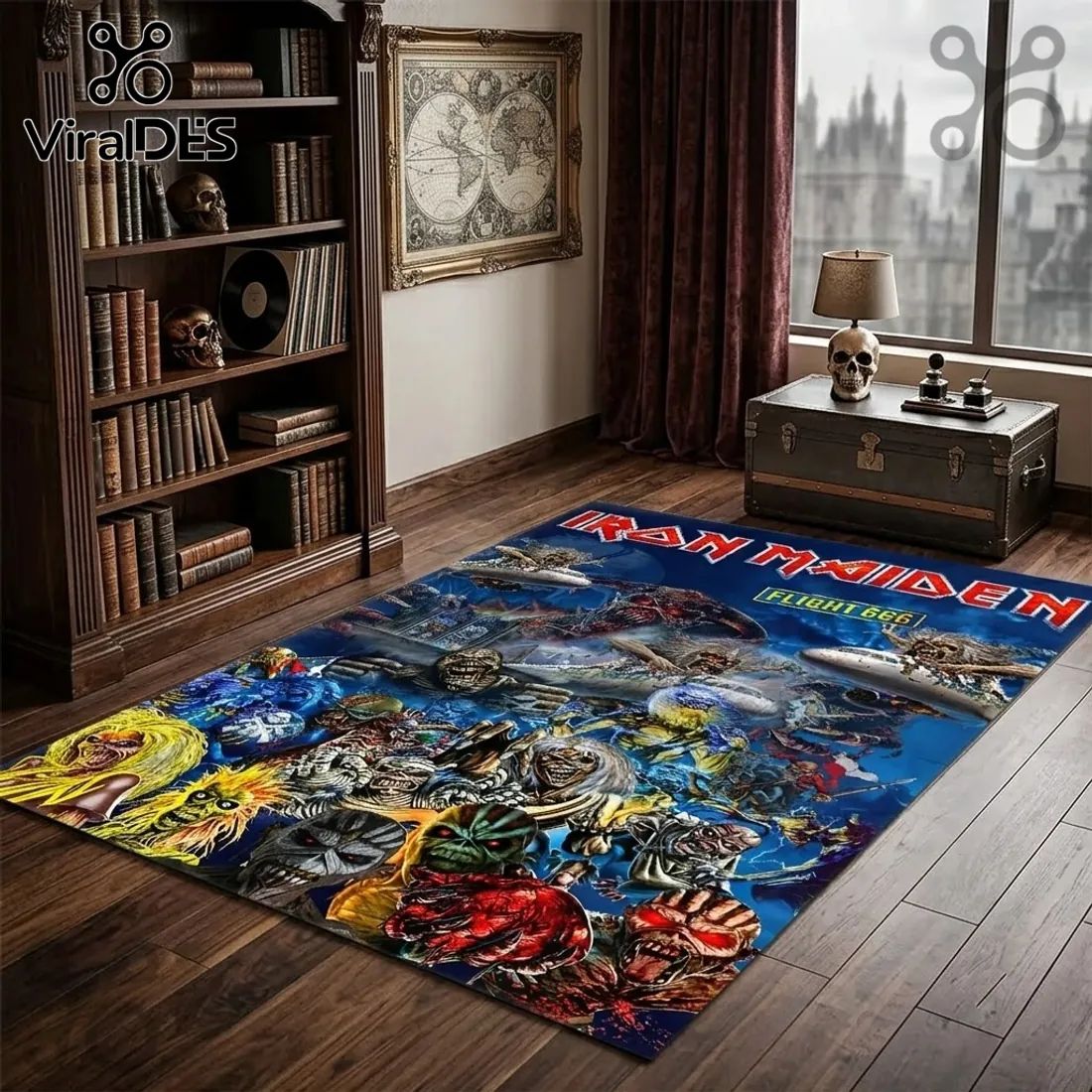 Iron Maiden Flight 666 Eddie Montage Rectangular Rug