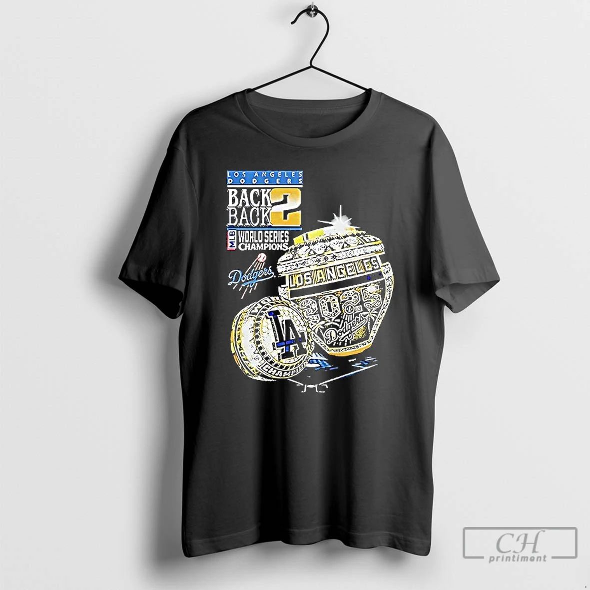 Premium Los Angeles Dodgers Rings Back 2 Back World Series Champions Logo 2025 T Shirts