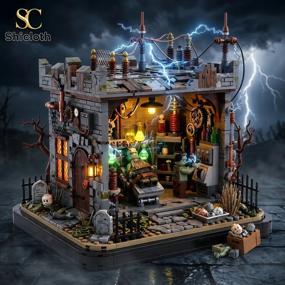 Frankenstein Midnight Monster Laboratory Building Brick Set
