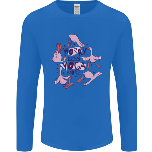 Worry Less Yoga More Mens Long Sleeve T-Shirt
