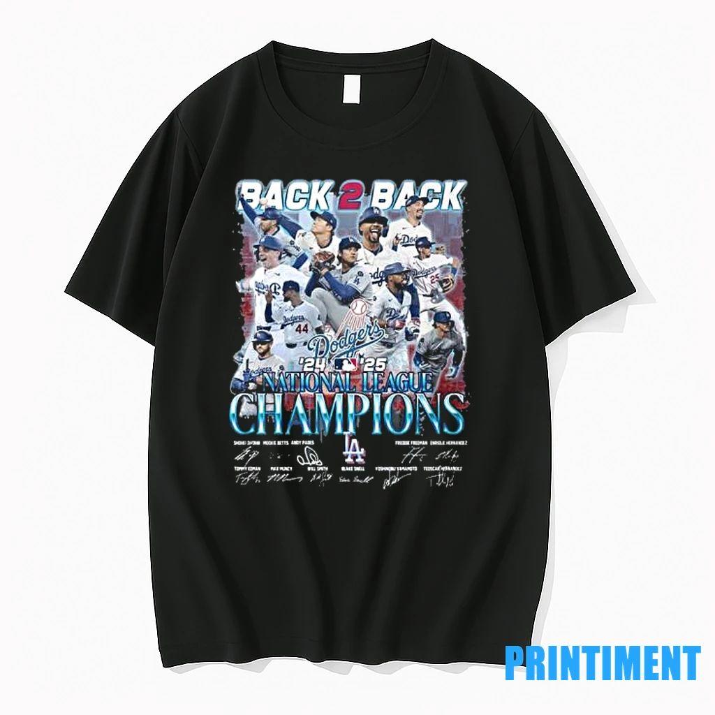 Los Angeles Dodgers Back 2 Back 2024 2025 National League Champions Signature Tshirts Sweater