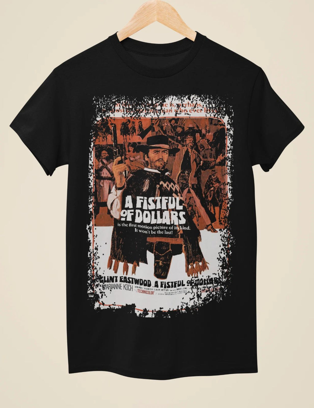 A Fistful of Dollars - Western Movie Poster Inspired Unisex Black T-Shirt