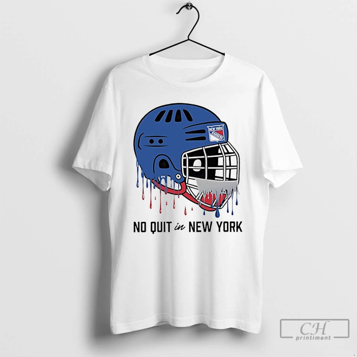 Classic New York Rangers No Quit In New York Helmet Graphic T Shirts