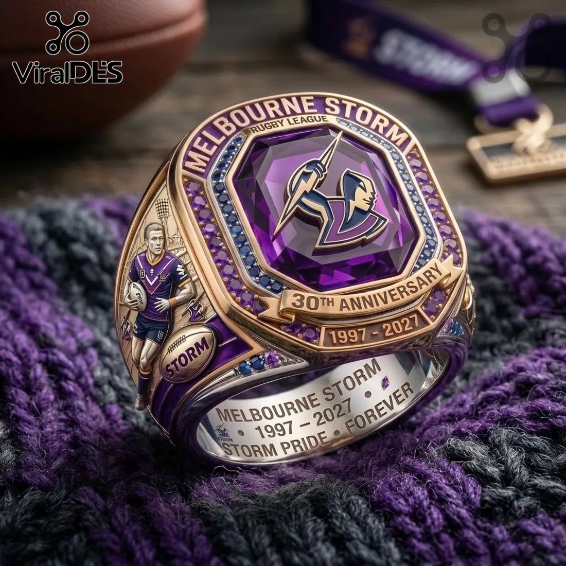 Melbourne Storm 30th Anniversary Commemorative Ring