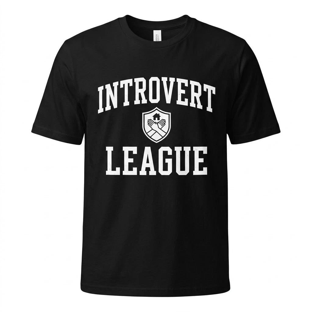 Funny Introvert League T-Shirt Social Anxiety Antisocial Sarcastic Graphic Tee