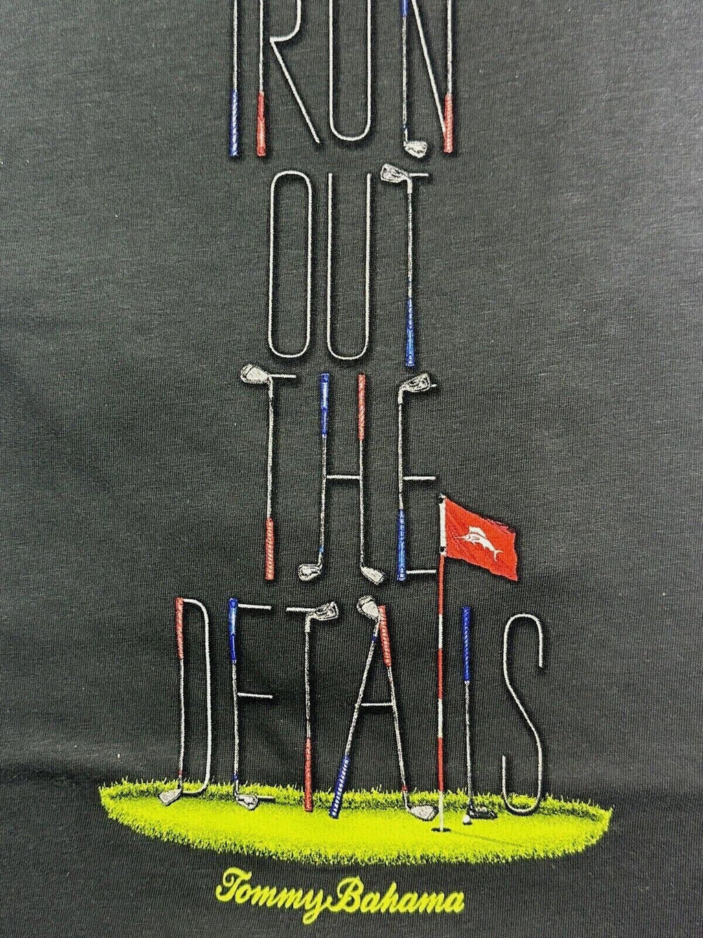 Tommy Bahama Men's T Shirt / Iron Out The Details-Golf-Black /  Cotton / Reg $54