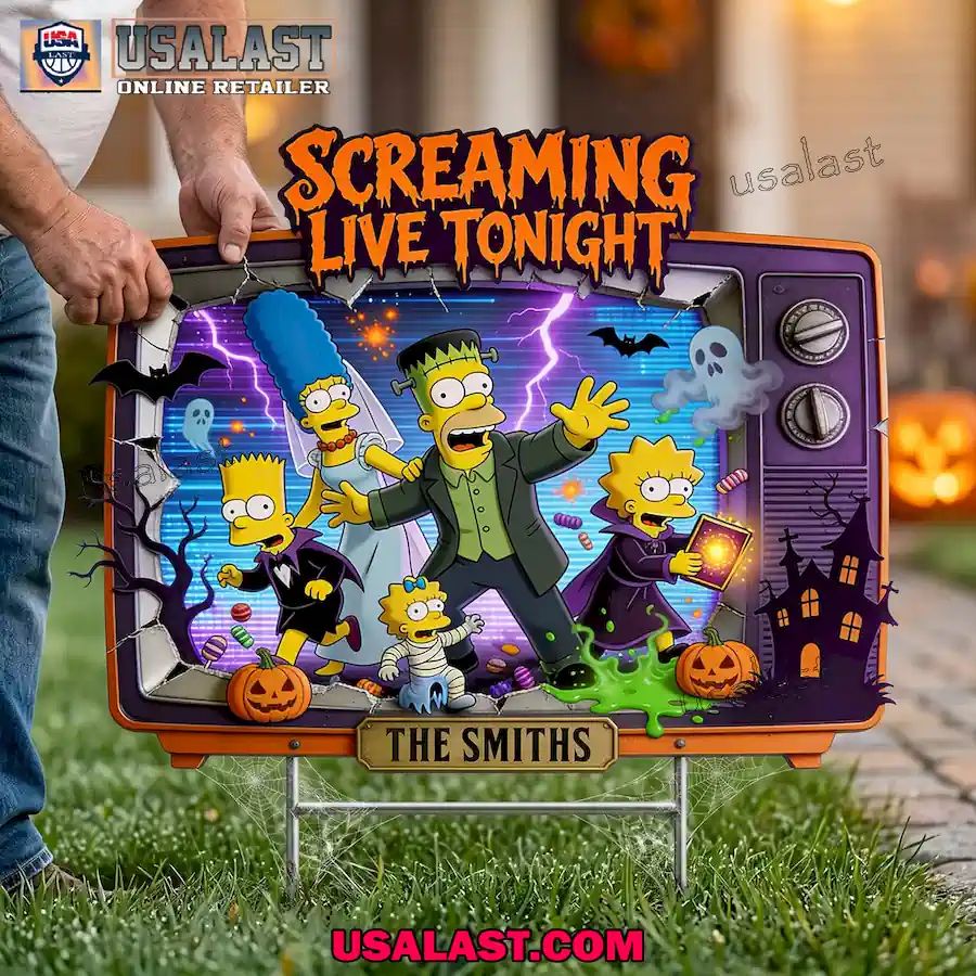 The Simpson Family Screaming Live Tonight Halloween Yard Sign