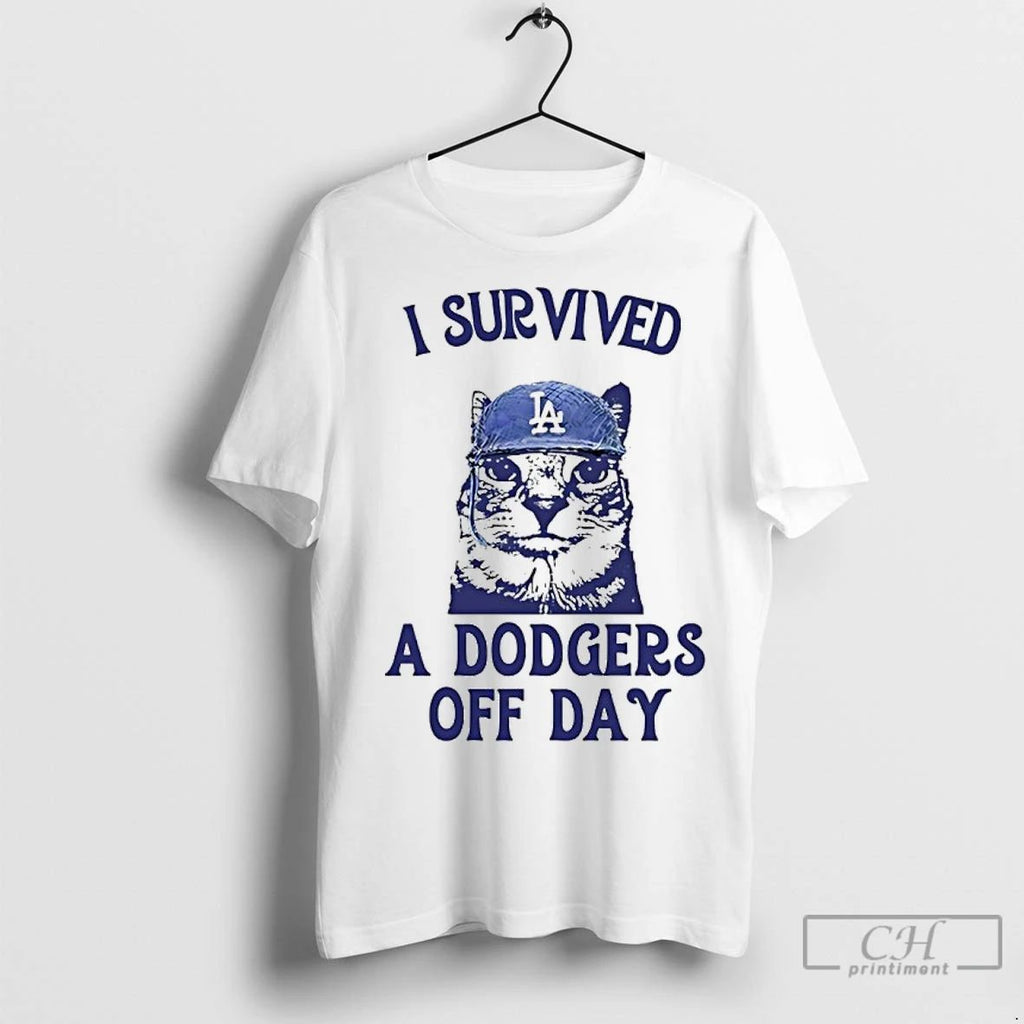 Premium I Survived A Dodgers Off Day Cat Meme