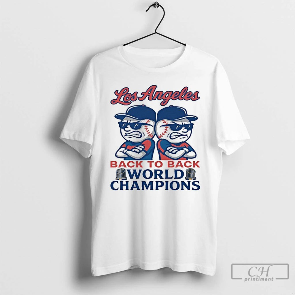 Premium Emoji Los Angeles Dodgers Back To Back World Champions T Shirts