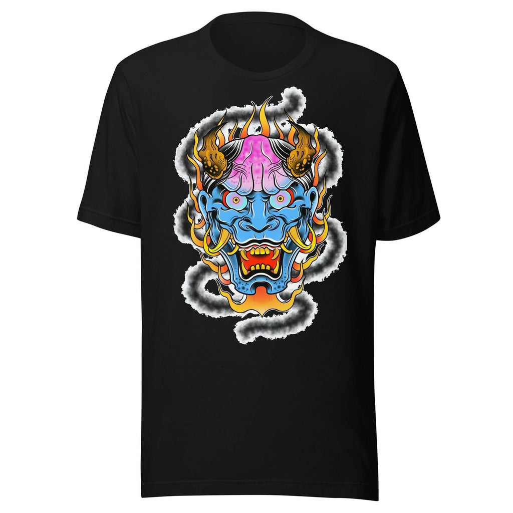 Tattoo Inner War Demon Oni Graphic T-Shirt Streetwear Fire Design t-shirt