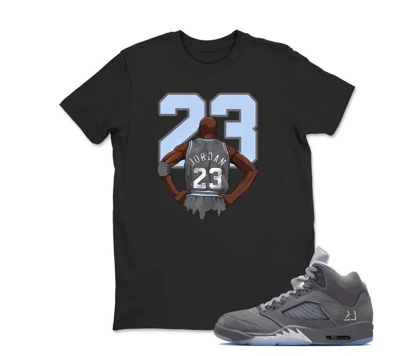 Shirt To Match Jd 5 Wolf Grey, MJ 23 Sneaker Tee, Best Gift,AJ5s,Adults & Ki