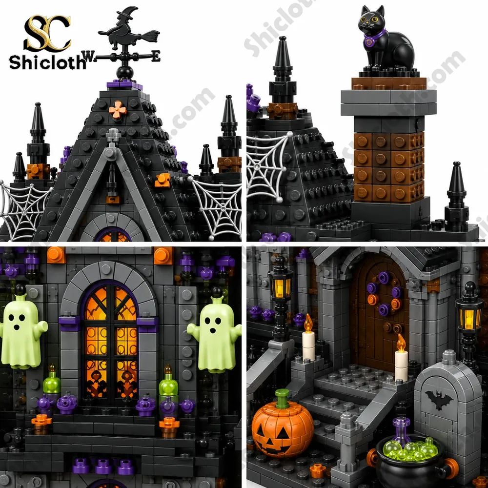 The Gothic Haunted Manor Halloween Night Building Brick Set