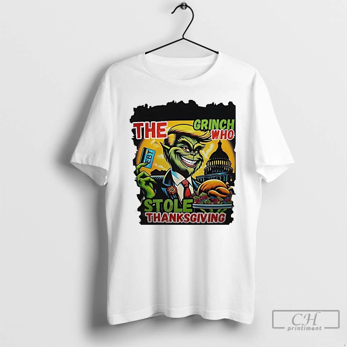 Premium Trump The Grinch Turkey Who Stole Thanksgiving Ebt Funny Christmas T Shirts