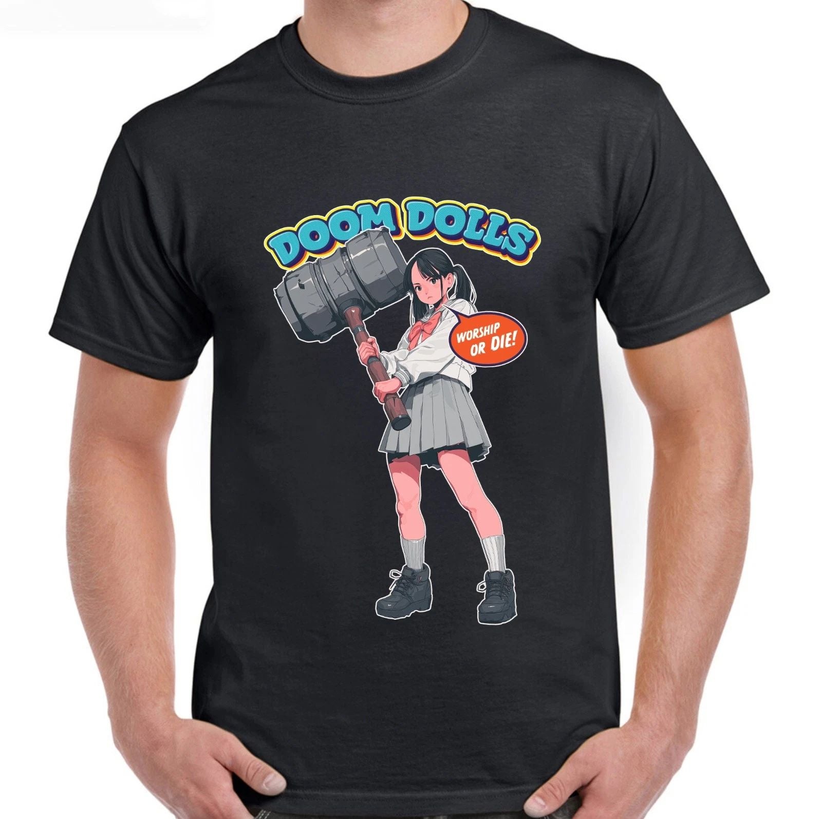 Doom Dolls - Worship Anime Manga T-Shirt | New Premium Cotton T-Shirt