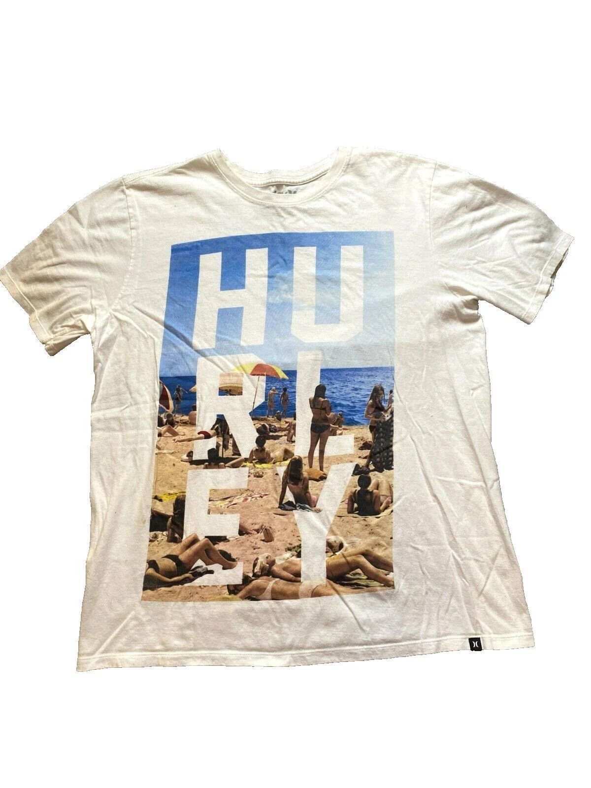 Hurley Shirt Adult Medium White Summer Beach Vacation Tanning Ocean Surf Mens