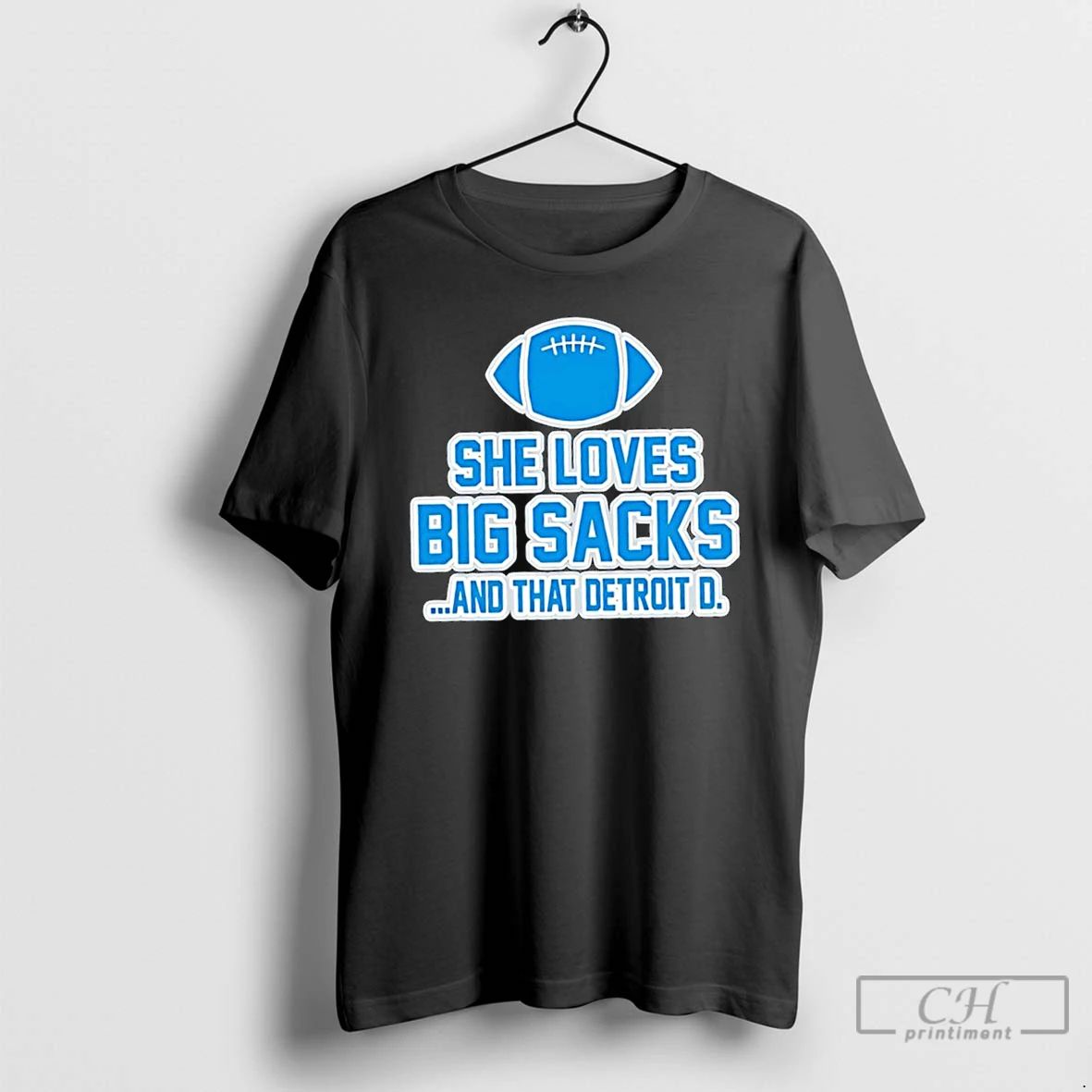 Classic She Loves Big Sacks And That Detroit D Detroit Lions T Shirts