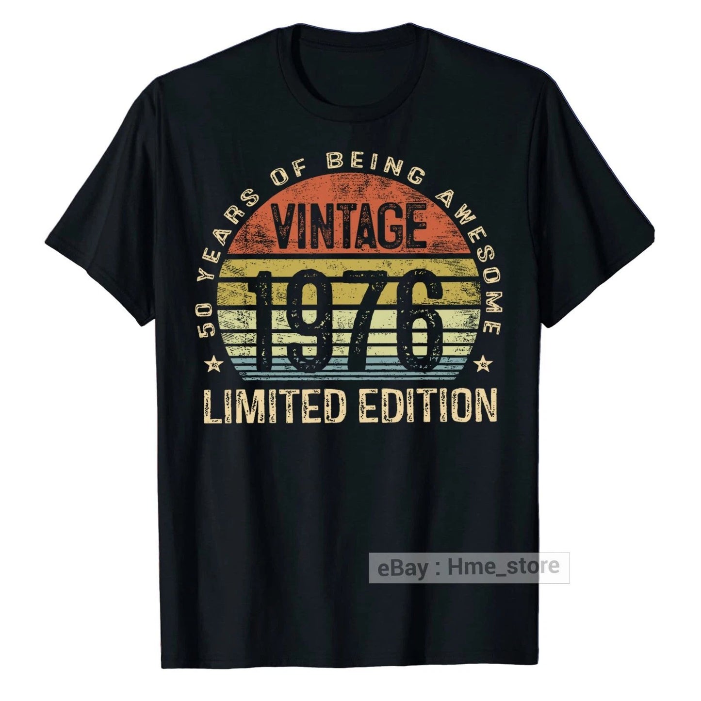 Vintage 1976 Birthday 50 Years Old of Being Awesome T-Shirt 50th Bday Tee Gift