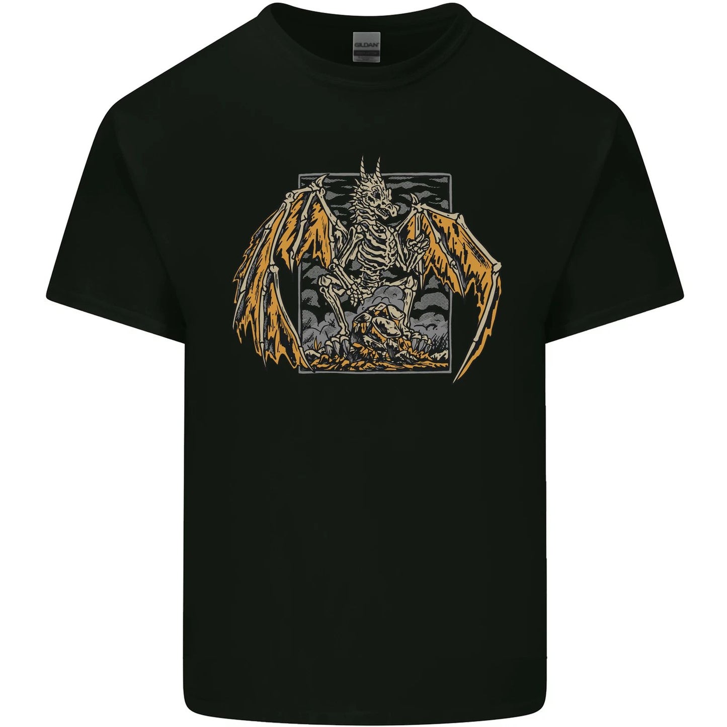 Devil Dragon Skeleton Fantasy Skull Demon Mens Light Cotton T-Shirt