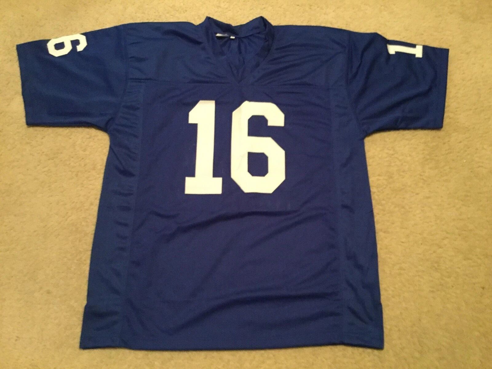 Custom Frank Gifford Blue Mesh Football Jersey