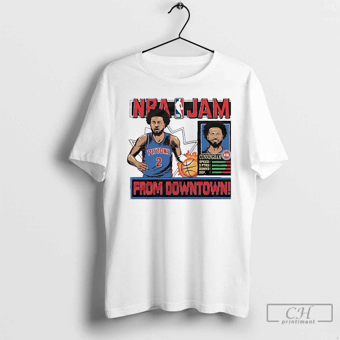 Classic Cade Cunningham From Downtown Nba Jam Pistons T Shirts