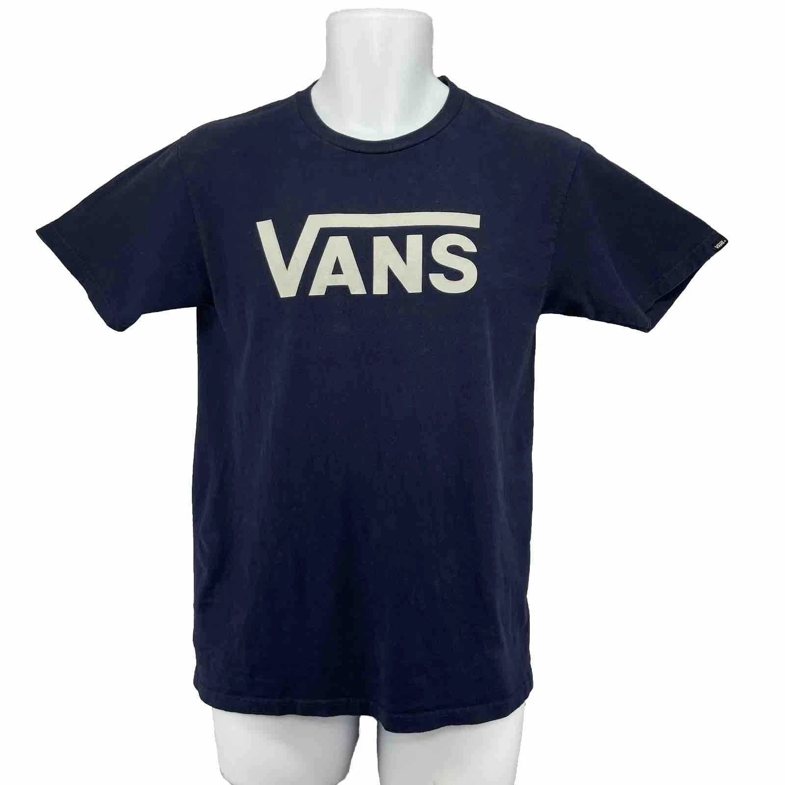 VANS Official Classic T Shirt/ Men’s (S) SLIM FIT Navy Blue 100% Cotton