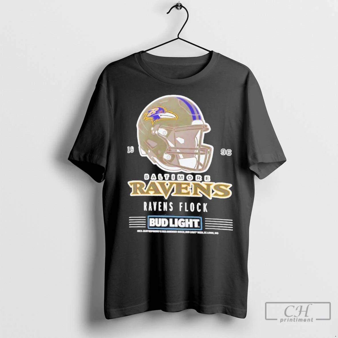 Premium Bud Light X Baltimore Ravens Ravens Flock Helmet
