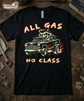 All Gas No Class T-Shirt 1955 Chevy Gasser Raccoon Lowbrow Graphic Tee XS-5X