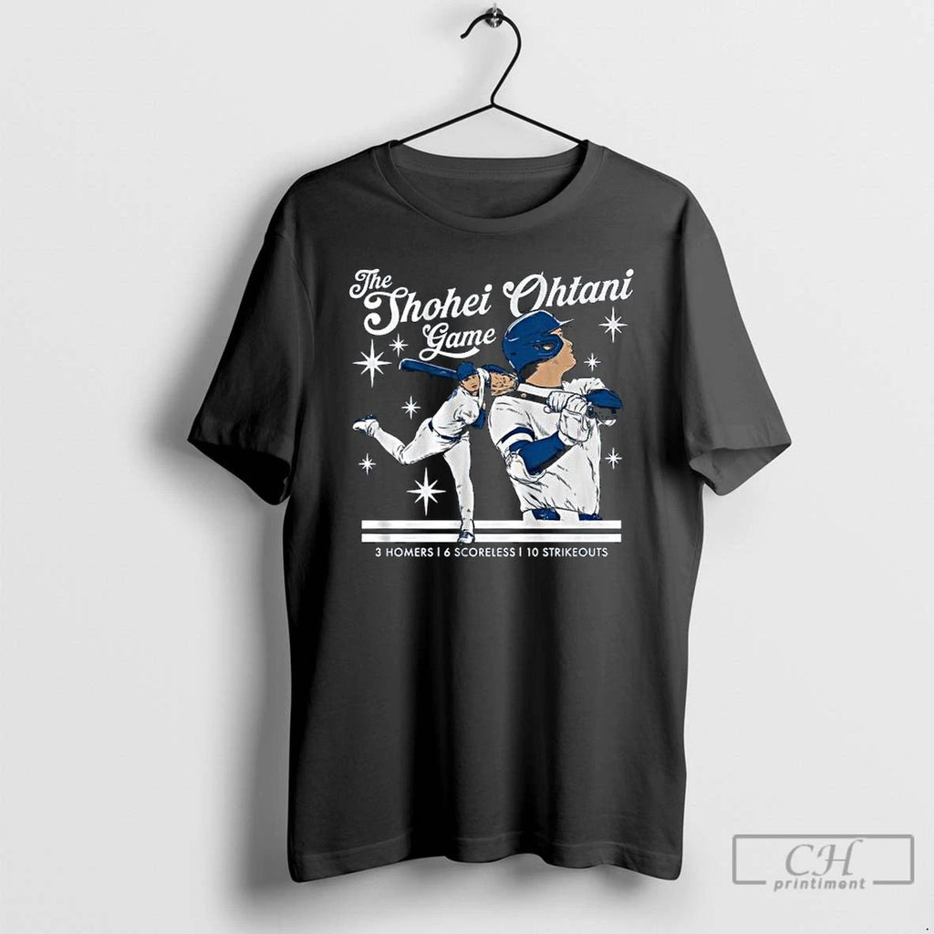 Classic The Shohei Ohtani Game 3 Homers 6 Scoreless 10 Strikeouts Long Sleve T Shirts