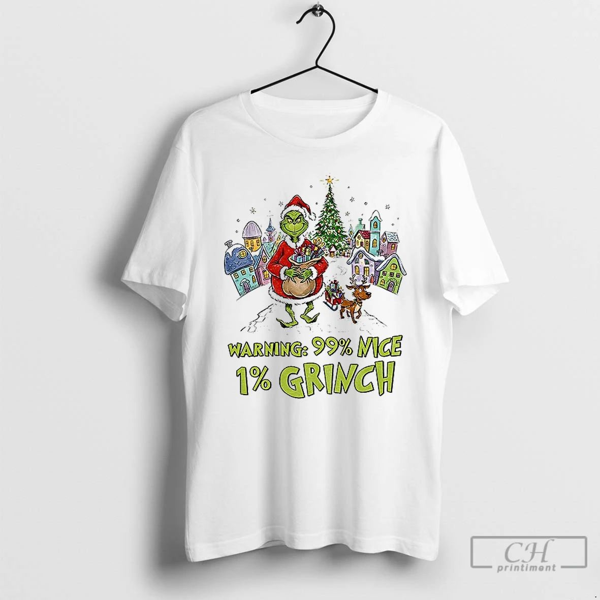 Classic Grinch Santa Hat Warning 99 Nice 1 Grinch Merry Christmas T Shirts