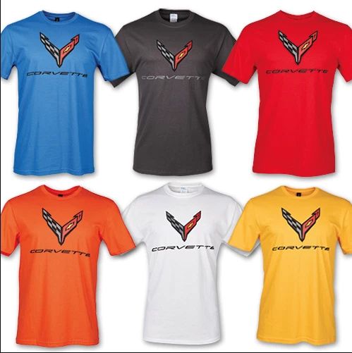 C8 Corvette T-Shirt Blue, Orange, Yellow, OR Red