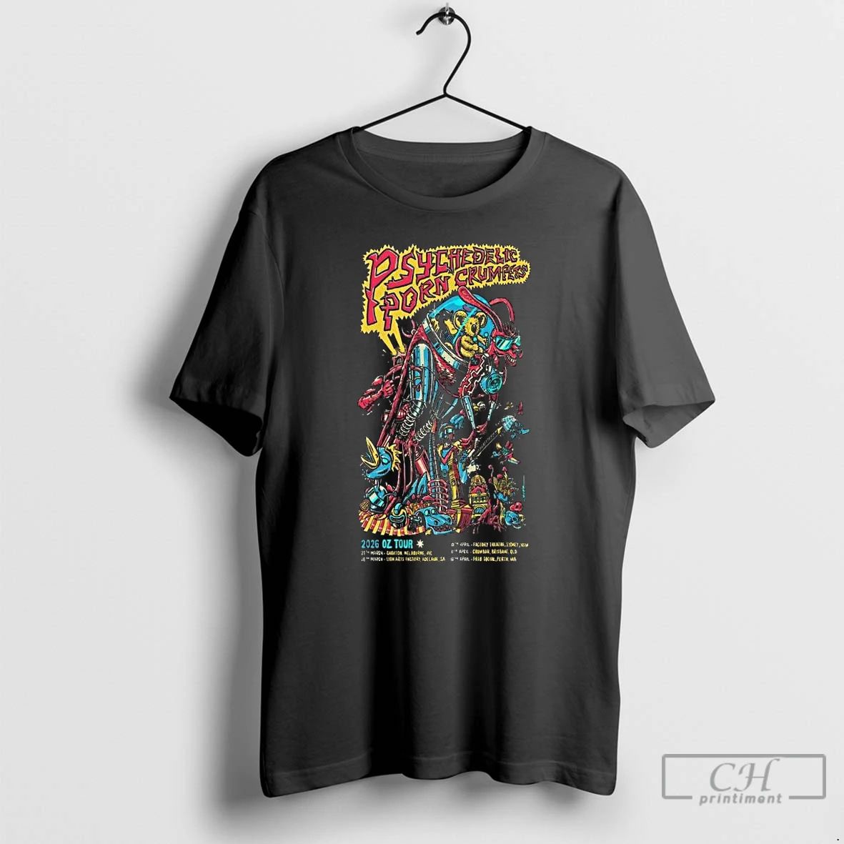 Premium Psychedelic Porn Crumpets Oz Tour 2026 Long Sleve T Shirts
