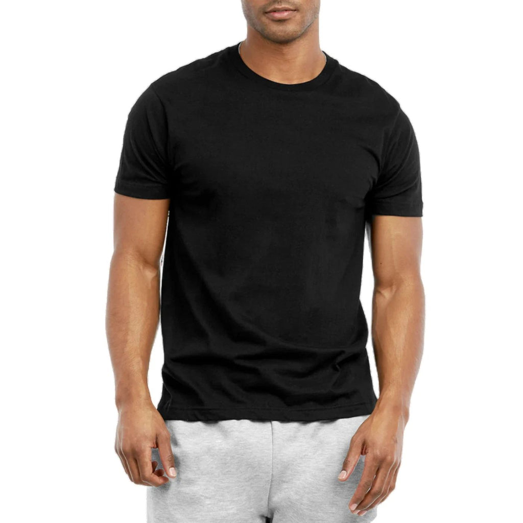 Men's T-shirts Cotton Crew Neck Short Sleeve Classic Fit Tee Solid Daily Wear