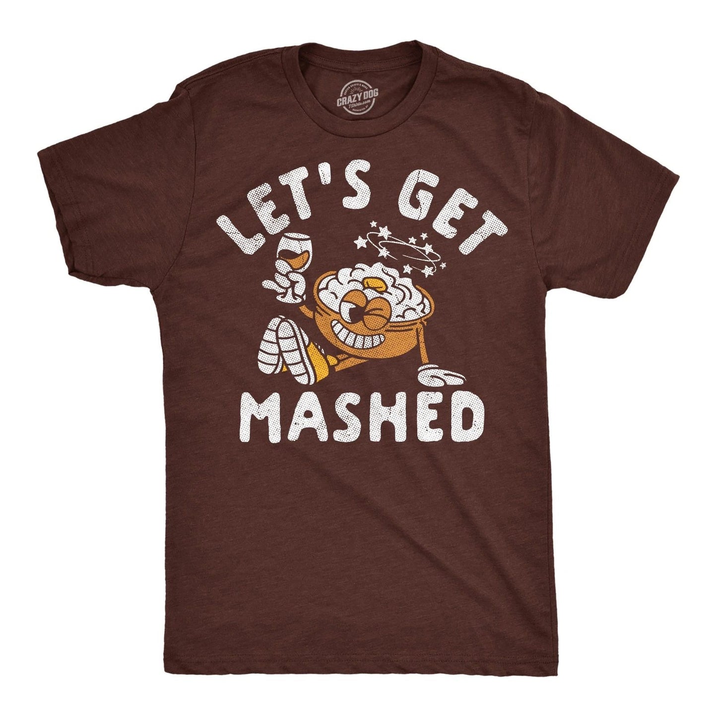 Mens Funny T Shirts Lets Get Mashed Sarcastic Thanksgiving Dinner Graphic