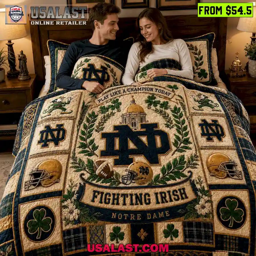 Notre Dame Fighting Irish Champions Quilt Bedding Set