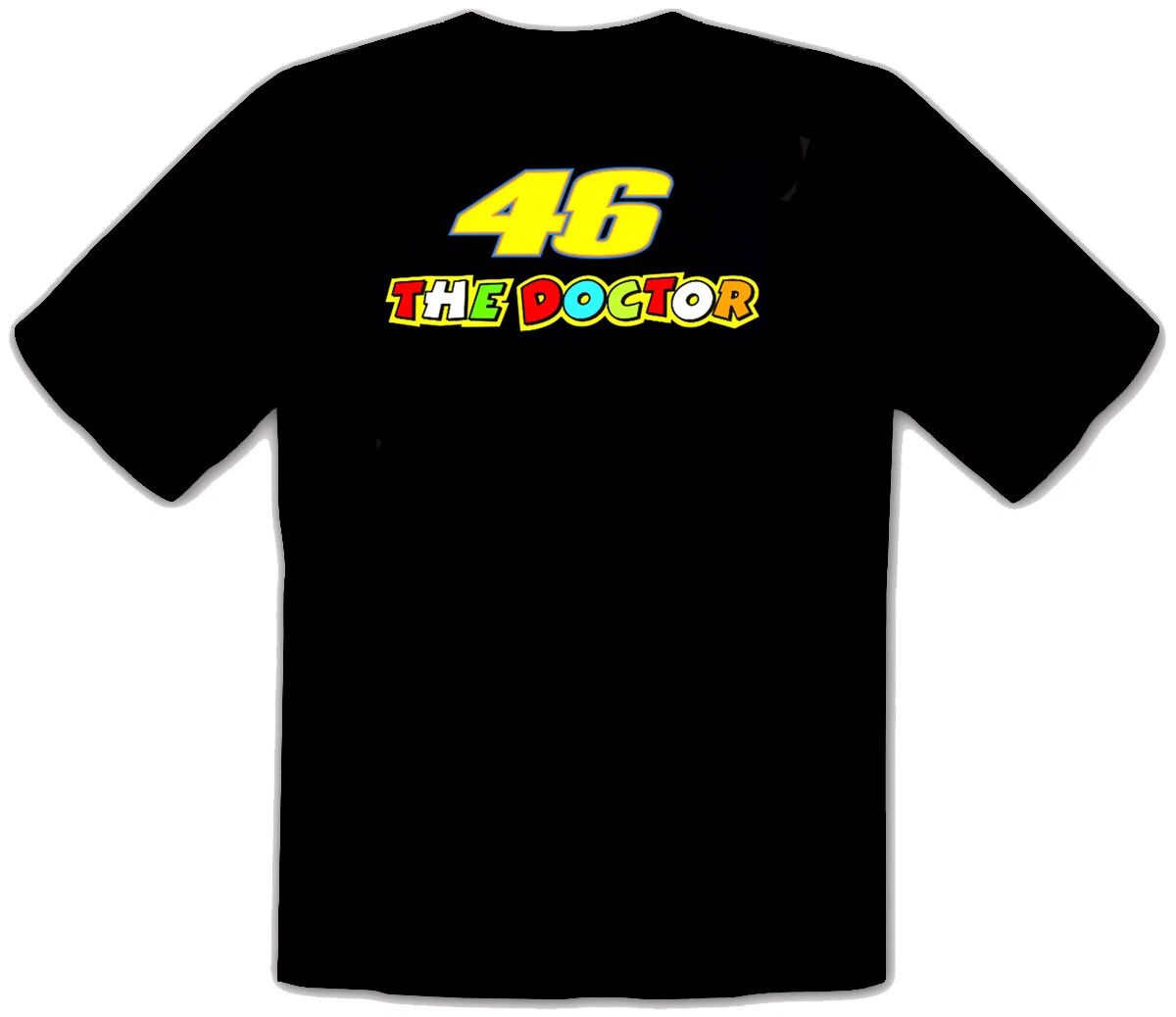 46 The DOCTOR - Valentino Rossi Logo Car Black T-Shirt Before Fun -105