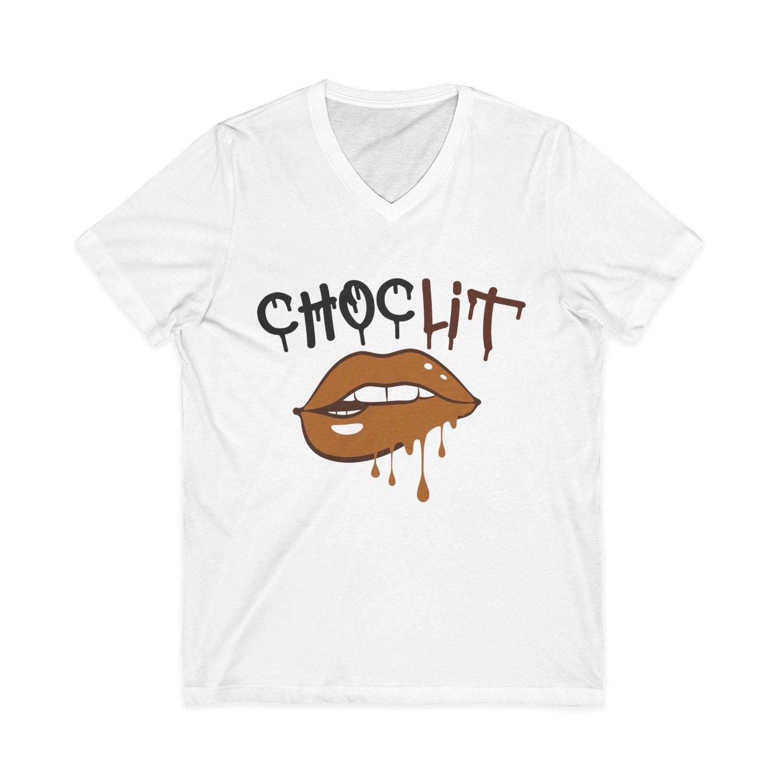 Womens "Choc Lit"  V-Neck T-shirt