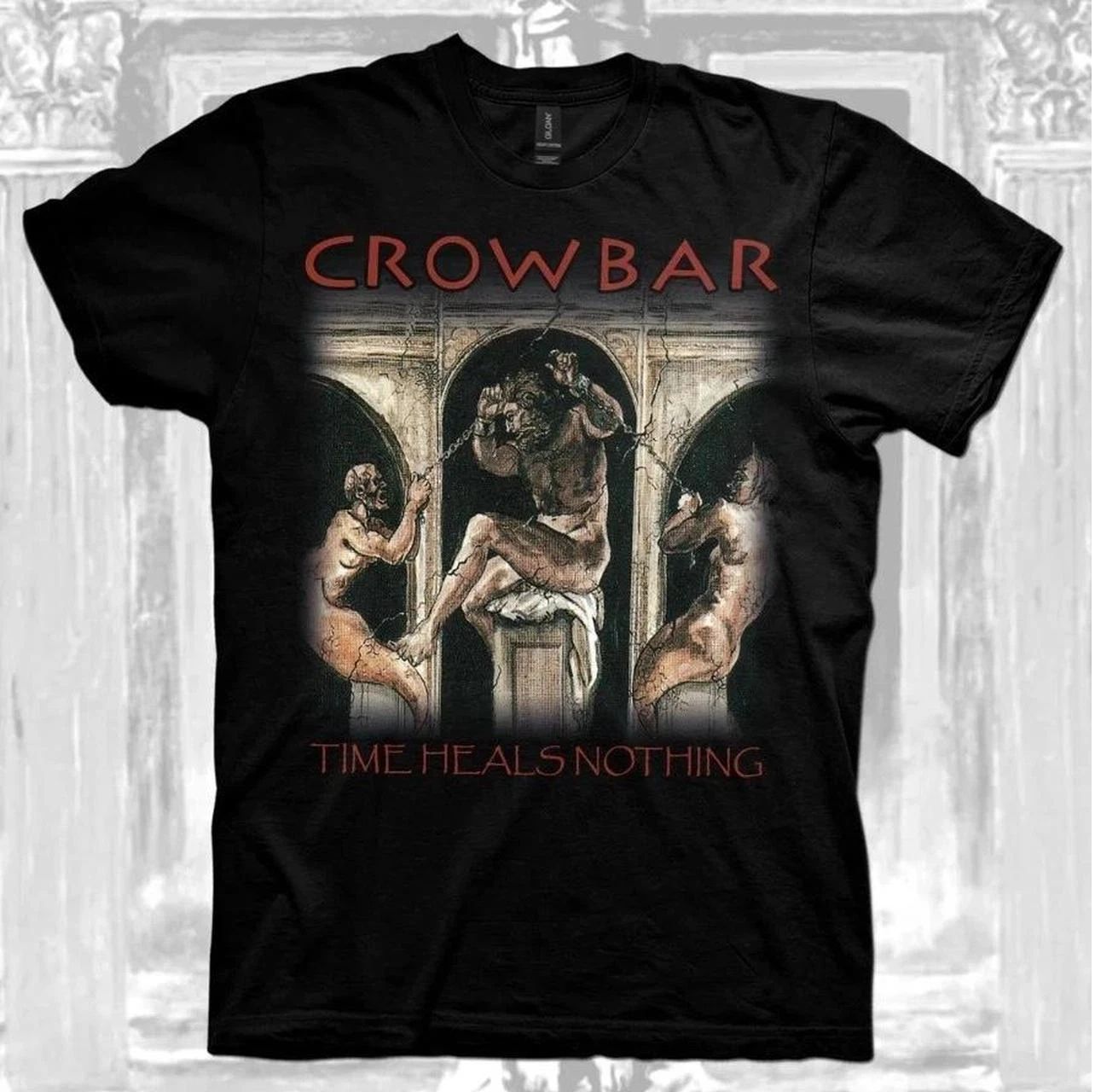 Crowbar Time Heals Nothing black and red band tee