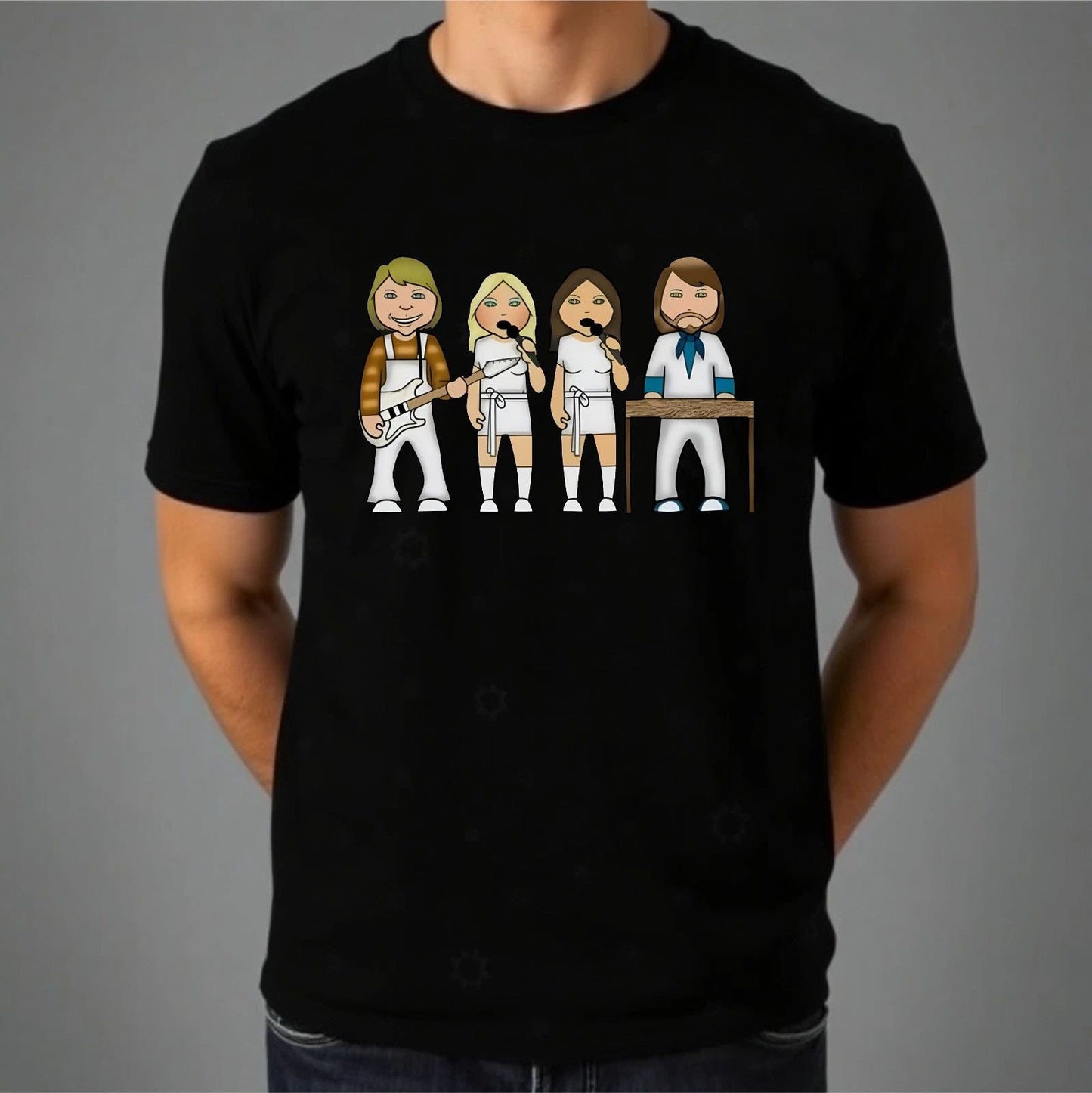 Swedish Pop Group T-shirt ABBA VIPwees Iconic Retro Top Men's New Gift Tee