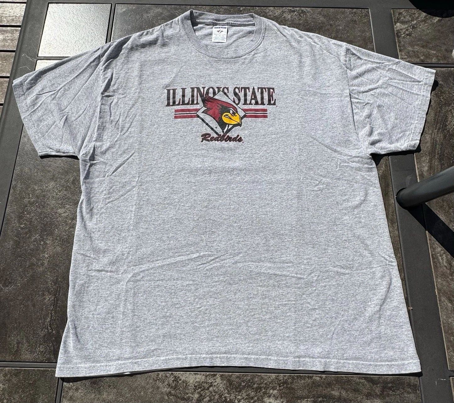 Illinois State Redbirds Vintage Heavy Soft Cotton Gray Tee T-Shirt Size 2XL XXL