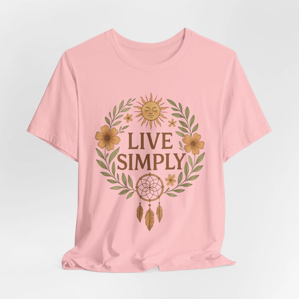 Live Simply Unisex Jersey Tee, Eco-friendly Shirt, Boho Graphic Tee, Casual Wear