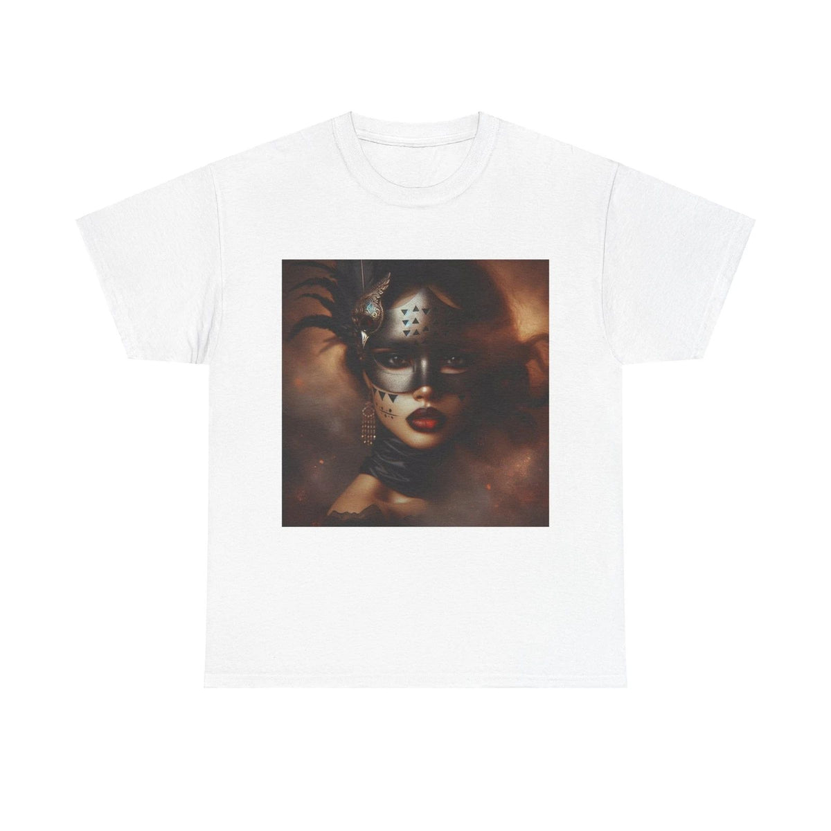 Unisex Adult T Shirt Fantasy Woman Masked Portrait Artwork